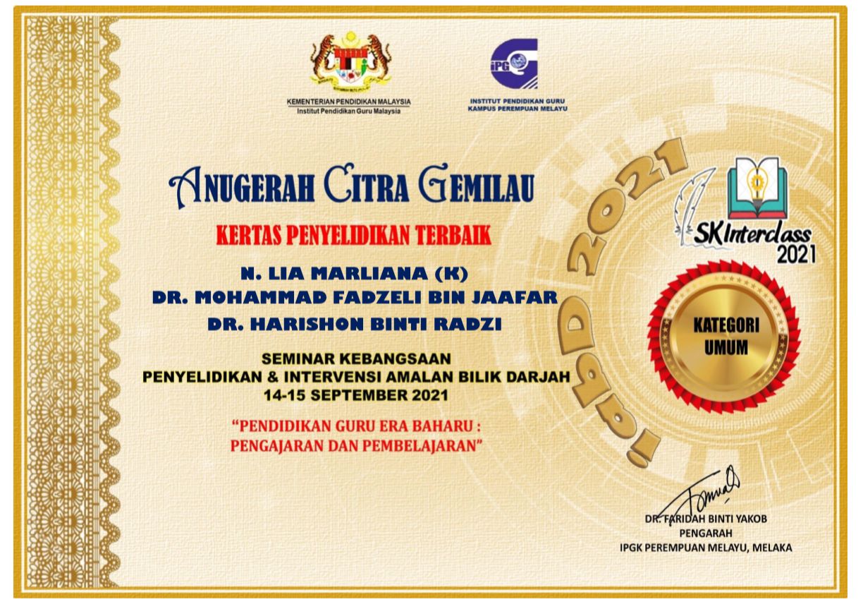 Dosen Prodi PBSI FBS UNJ Meraih Anugerah Citra Gemilau  dari Seminar Kebangsaan di Malaysia