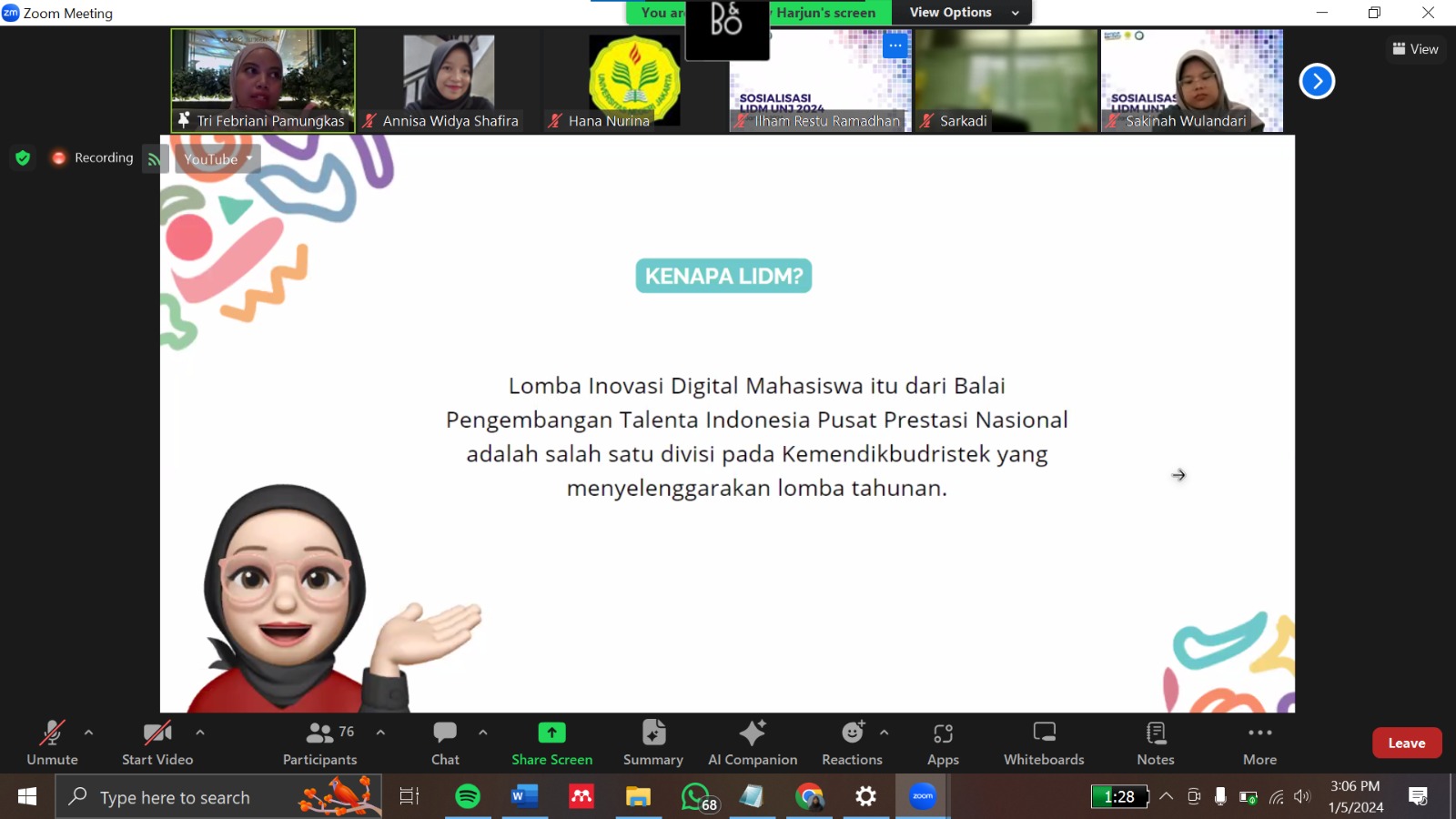 Sosialisasi Lomba Inovasi Digital Mahasiswa (LIDM) Universitas Negeri Jakarta