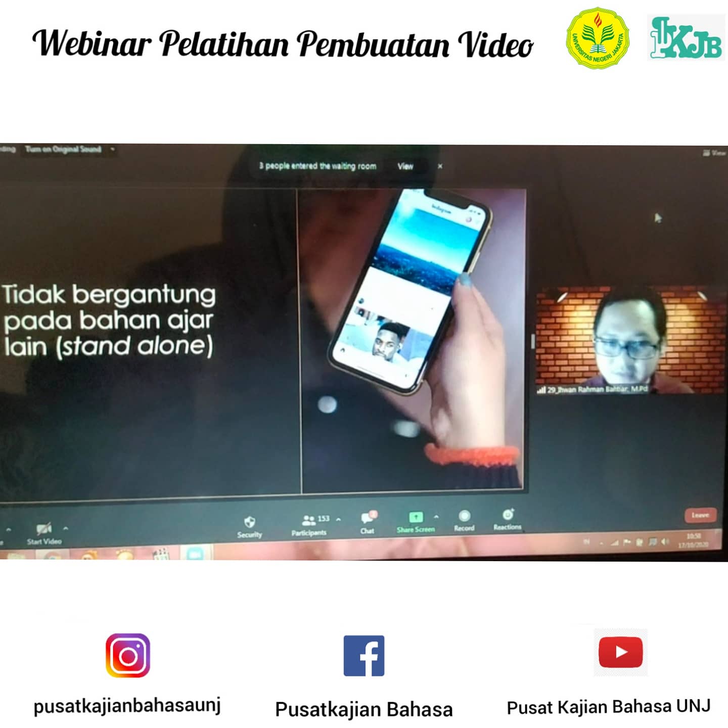WEBINAR PELATIHAN PEMBUATAN VIDEO OLEH PUSAT KAJIAN DAN JURNAL BAHASA (PKJB) FBS post thumbnail image