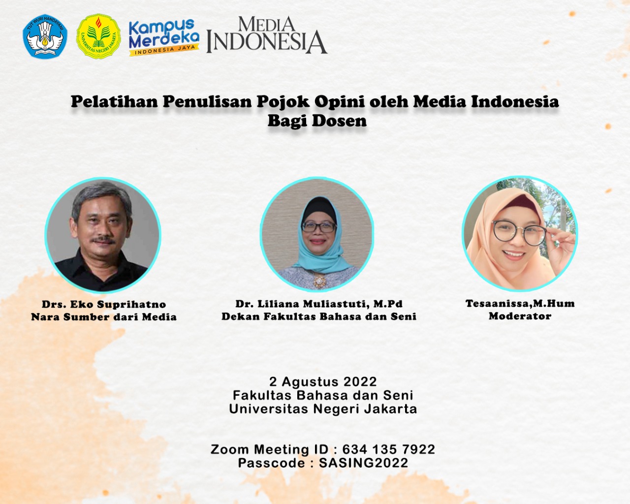Pelatihan Penulisan Pojok Opini oleh Media Indonesia Bagi Dosen